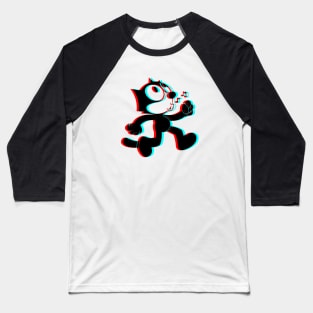 Retro 3D Glasses Style - Felix the Cat whistling Baseball T-Shirt